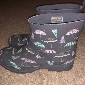 Umbrella Print Rain Boots
